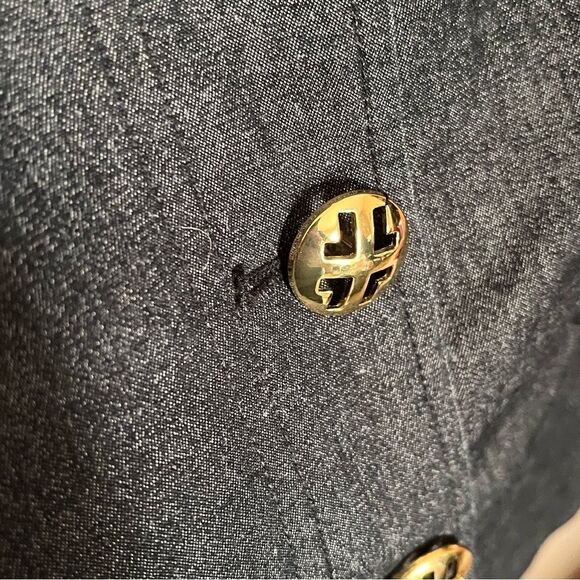 Linea by Louis Dell'Olio Dark Blue Denim Blazer with Button Detail Size Large - Picture 7 of 11